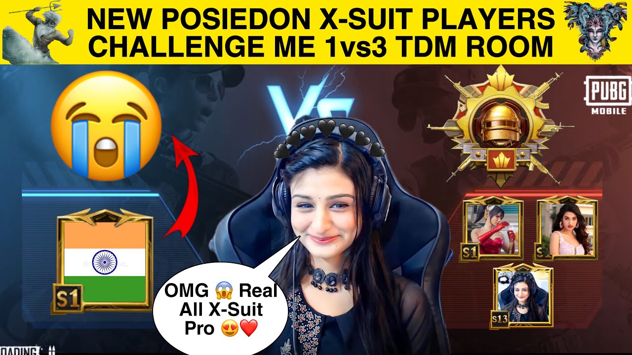 🔥All BGMI Poseidon X-Suit Girls Challenged Me 1vs3 in TDM👿🥵| SAMSUNG A3,A5,A6,A7,J2,J5,J7,S5,S6