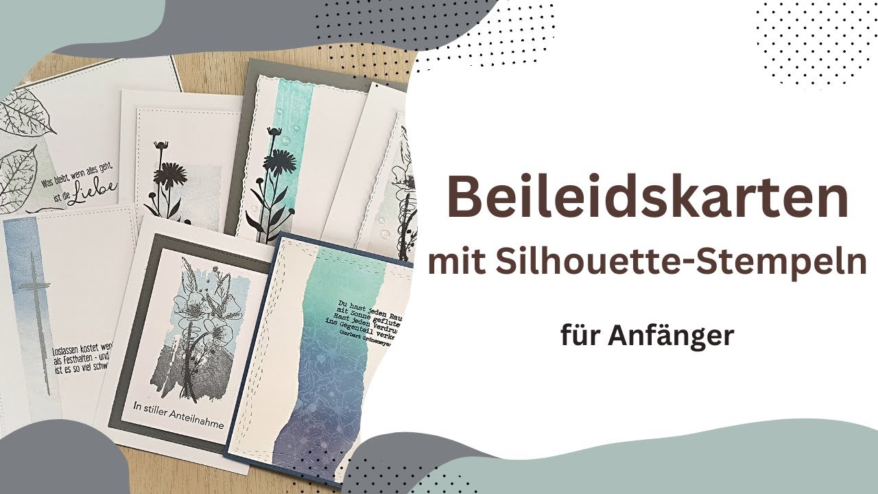 CAS Beileids-Karten mit Streifen und Silhouette-Stempeln | Basteln für Anfänger | Massenproduktion