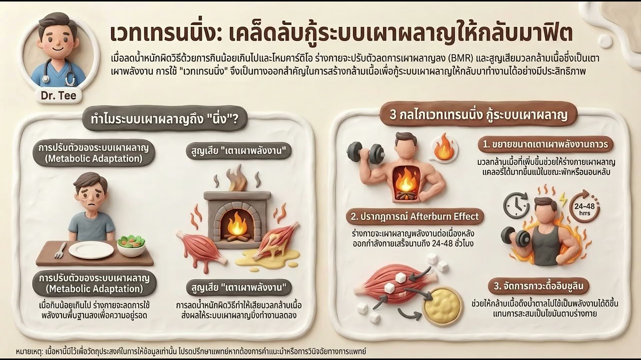 การออกกำลังกายแบบเวทเทรนนิ่ง วิธีฟื้นฟูระบบเผาผลาญพัง