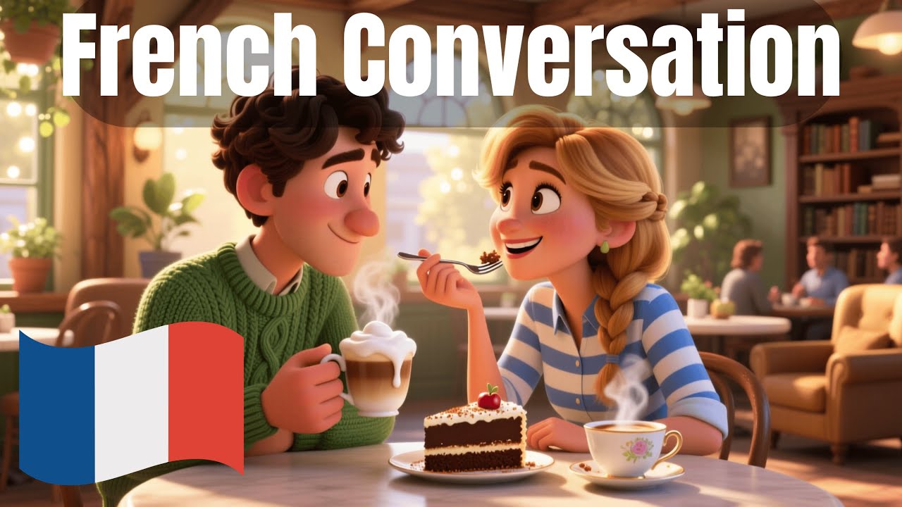 French Listening Practice for Beginners | A Slow Dialogue at a Café