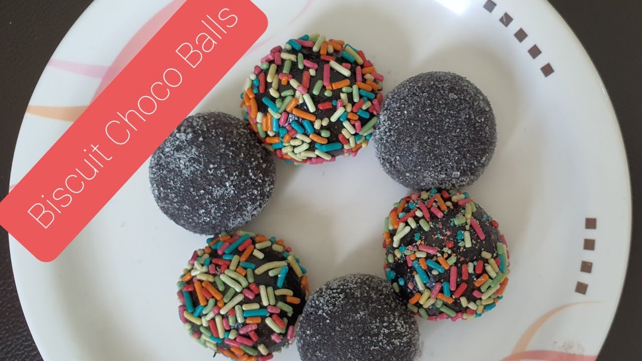 Biscuit Choco Balls | Easy party snack for kids | Fireless cooking