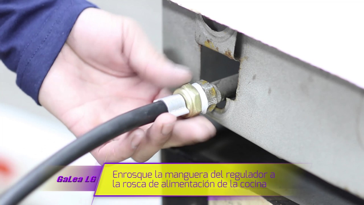 Instalación regulador de gas para garrafa