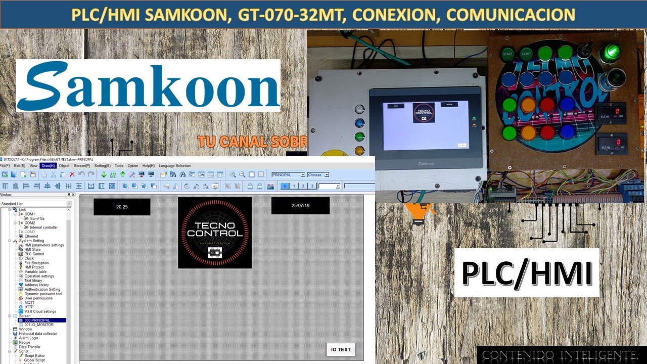 02-PLC/HMI SAMKOON, GT-070-32MT-G, CONEXIÓN, COMUNICACION