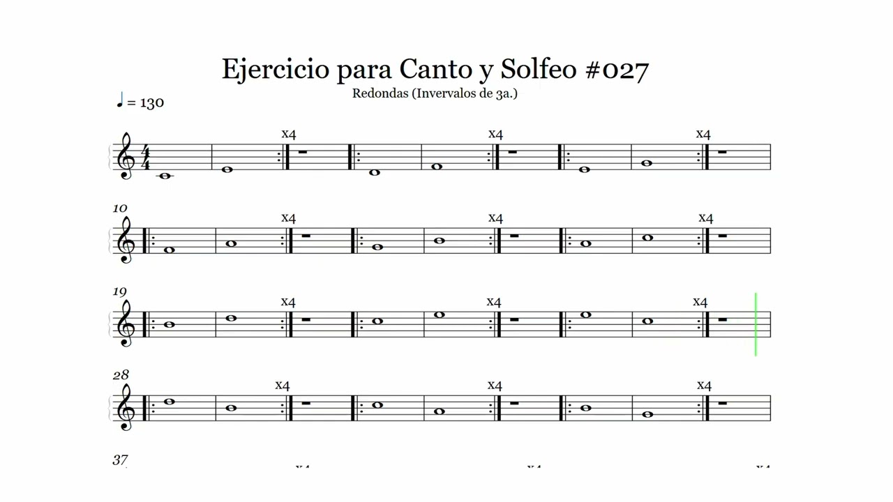 🎵 Ejercicio de Canto y Solfeo #0027 ⚡ (Rápido) - 🎤 Afinación y Solfeo ✨