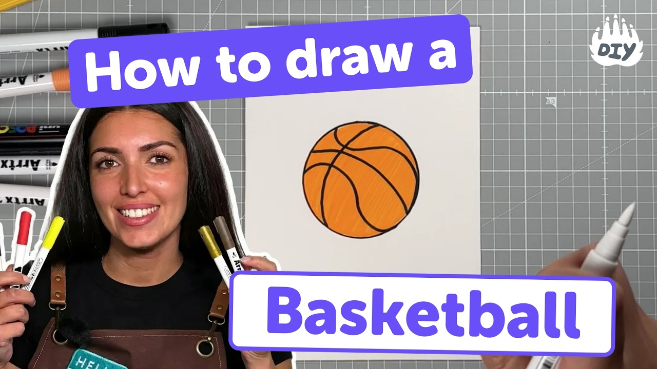 How to Draw a Basketball | Easy Step-by-Step Drawing for Kids | DIY.ORG