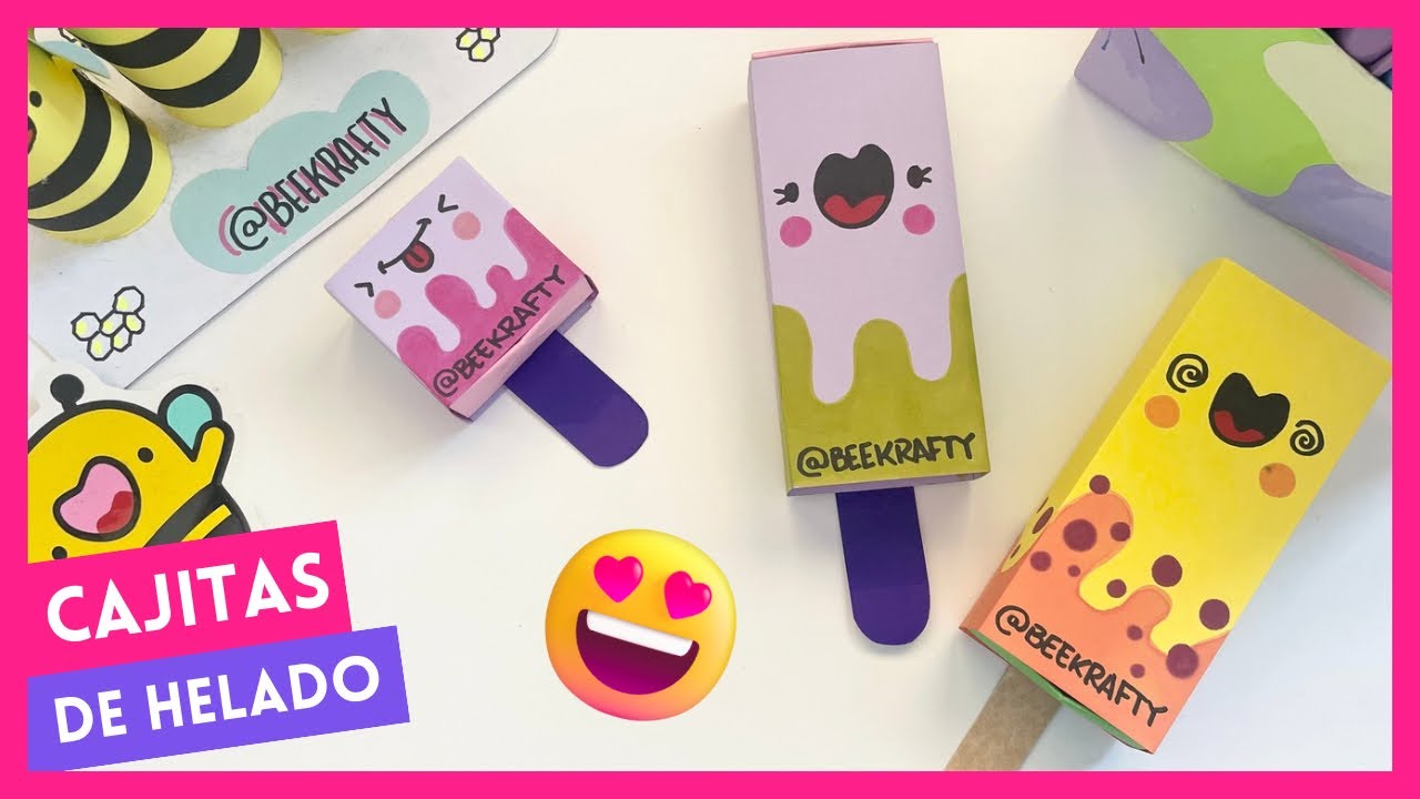 Cómo hacer 🍦🎁 CAJITAS de HELADO 🎁🍦 con PAPEL IDEALES para decorar o regalar