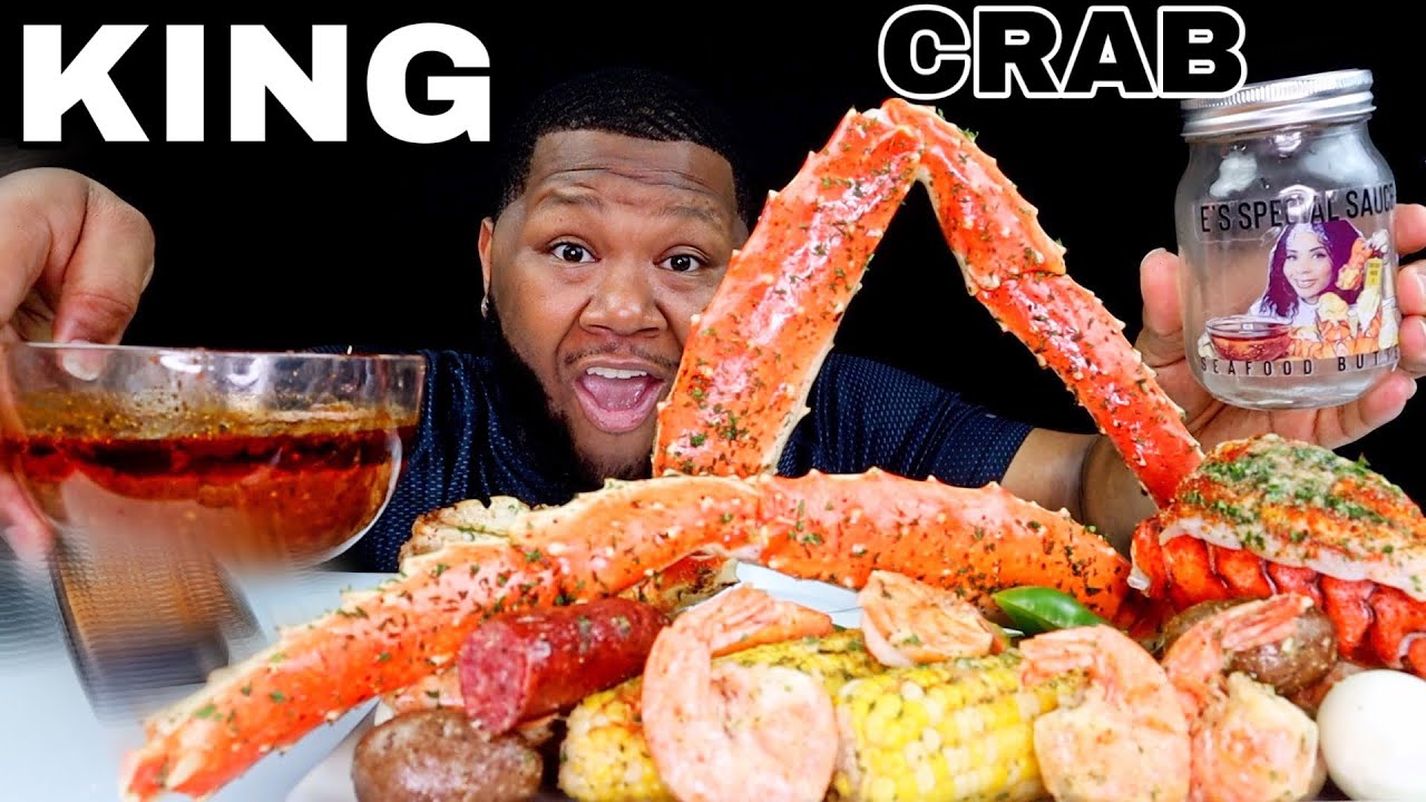 SEAFOOD BOIL + KING CRAB + LOBSTER | MUKBANG WITH @EATEATWITHE E'S SPECIAL RED SAUCE