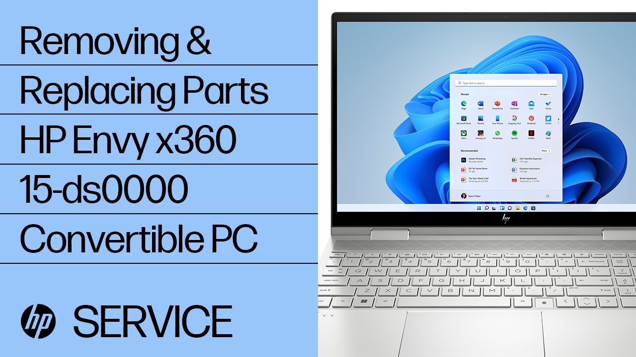 Removing & replacing parts for HP Envy x360 15-ds0000 | HP Computer Service