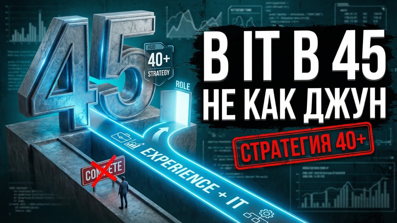 КАК ВОЙТИ в IT в 45 ЛЕТ после курсов: рабочая стратегия для 40+ (не как “джун-разработчик”)