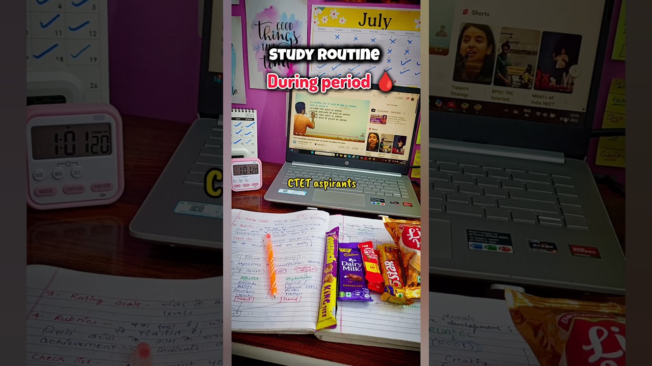 During period 🩸 study routine| CTET preparation 2025 #minivlog #trending #ctet