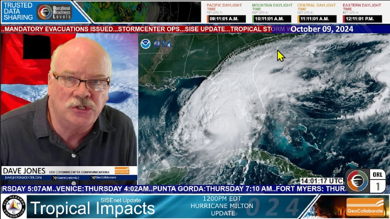 20241009 Major Hurricane Milton (CAT4) 12pm ET Update SISE 57 minutes