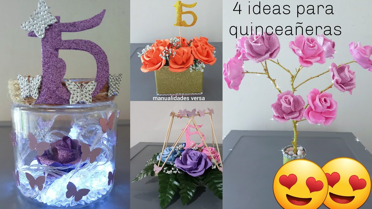 4 mejores ideas de centros de mesa para quinceañera 2023#diy #centerpieces #quinceañera #2023