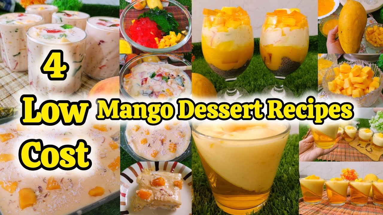 4 Low Cost Mango Dessert Recipes | No Bake Dessert Recipe | Easy Mango Recipes
