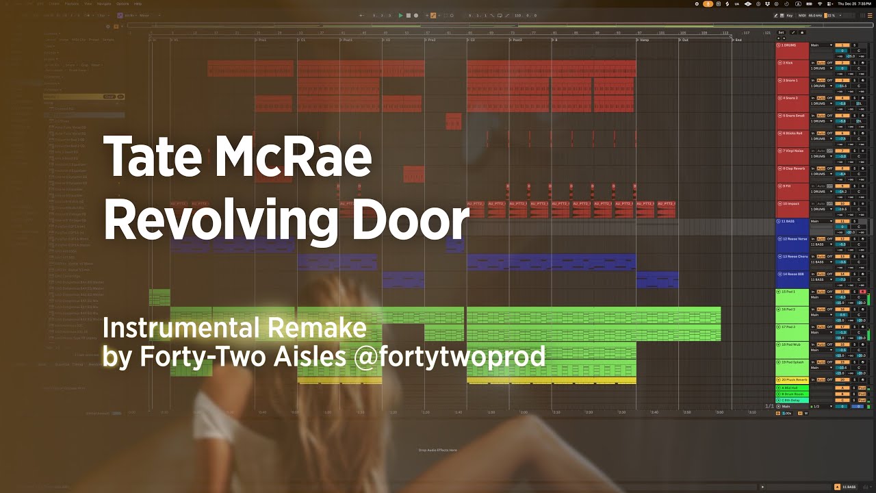 Tate McRae - Revolving Door (instrumental remake 99.99% accurate, MIDI available on screen)