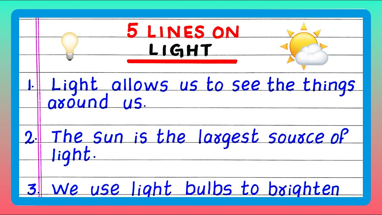 Few Lines on Light | Five Lines on Light | 5 Lines on Light