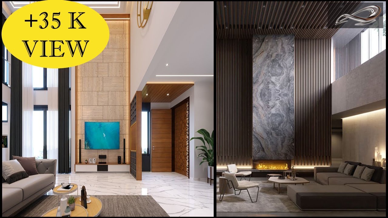 Top Duplex Drawing room Design | Double Height Living Room Ideas | Hallway wall designs 2022 | I.A.S