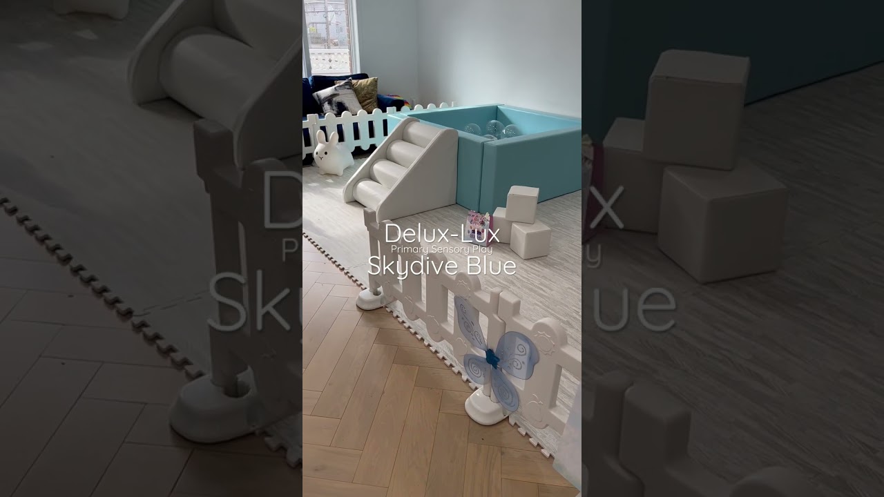 Luxury soft play set. Delux Lux, Skydive Blue. * Ball pit and Tunnel Combo.