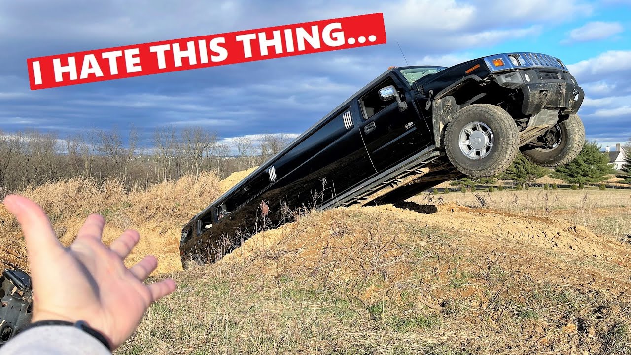 JUMPING My 45FT HUMMER H2 LIMO was a DISASTER... So I'm BURRYING it VERTICALLY.