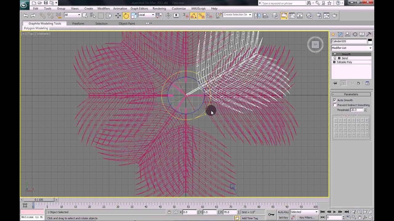 3DS MAX Tutorial - Model house plants - how to model a fern - Vray