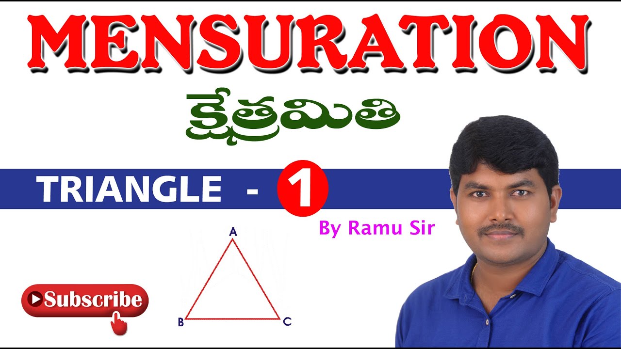 #TRIANGLES 01_IN MENSURATION FOR #RRB NTPC_SI/PC#BY RAMU SIR IN ENGLISH AND TELUGU