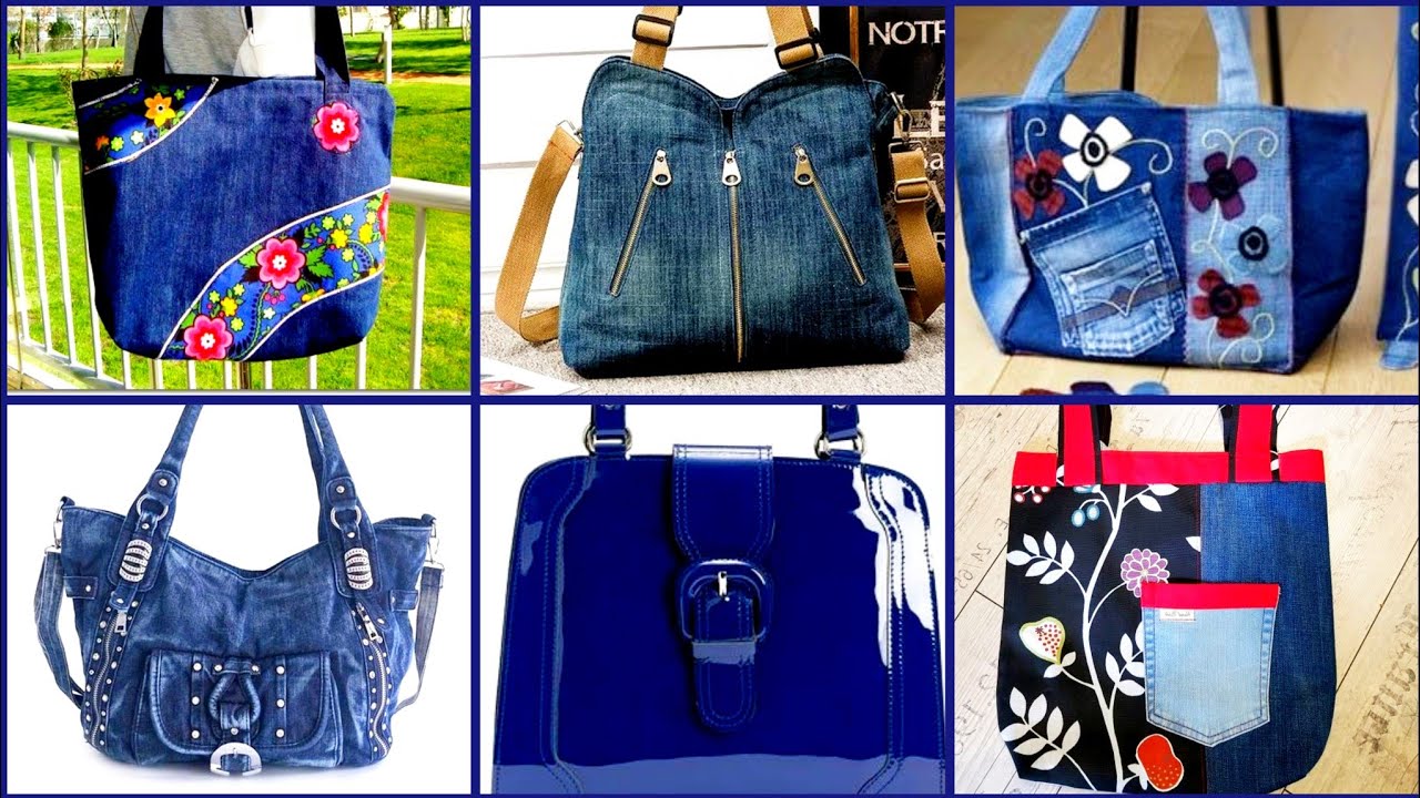 Best & Most beautiful Denim patchwork & other fabrics bag ideas 2024