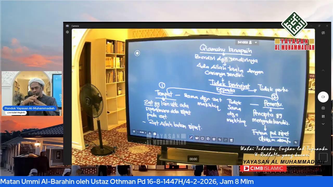 Kuliah Tauhid: Matan Ummi Al-Barahin oleh Ustaz Othman Pd 16-8-1447H/4-2-2026, Jam 8 Mlm