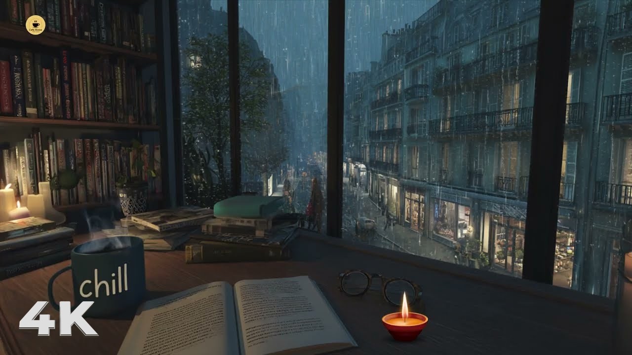 Relaxing Jazz Saxophone Music And Rain, Ideal For Studying, Sleeping & Reading (1Hour)