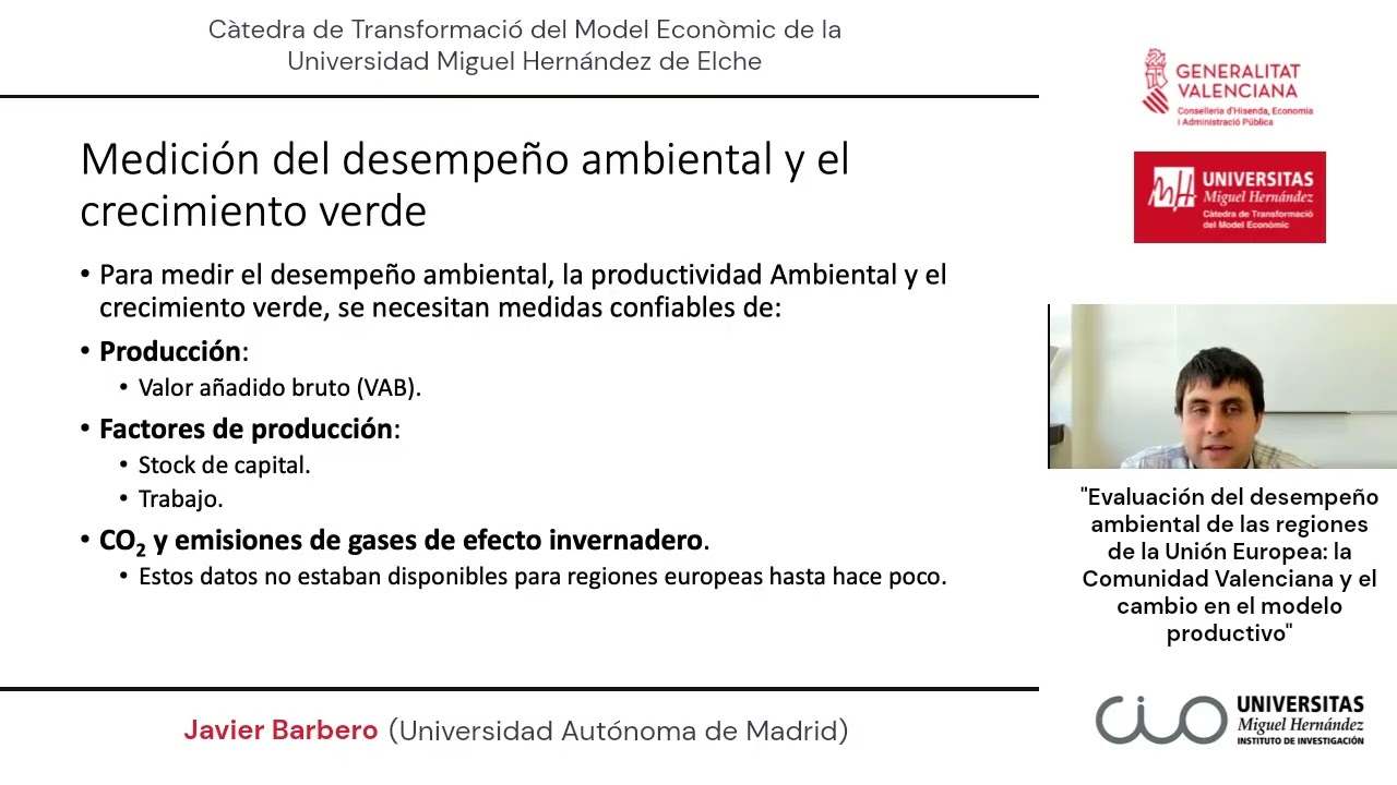 Seminario Càtedra de Transformació del Model Ecòmic; Javier Barbero  Evaluación del desempeño