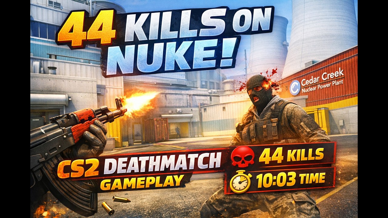 44 Kills on NUKE | CS2 Deathmatch Gameplay