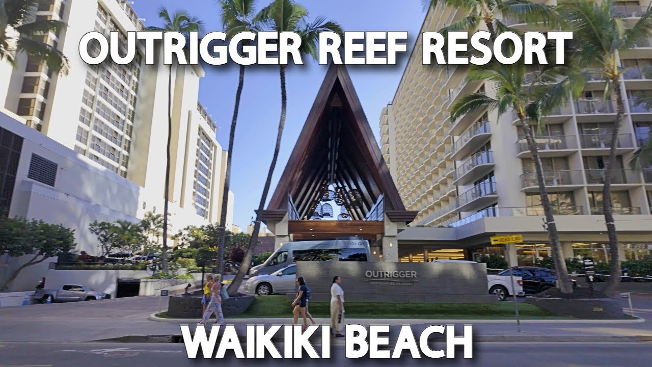 【4K】𝐖𝐀𝐋𝐊 🇺🇸 Outrigger Reef Waikiki Beach Resort in Hawaii 🏖️🌺🌞