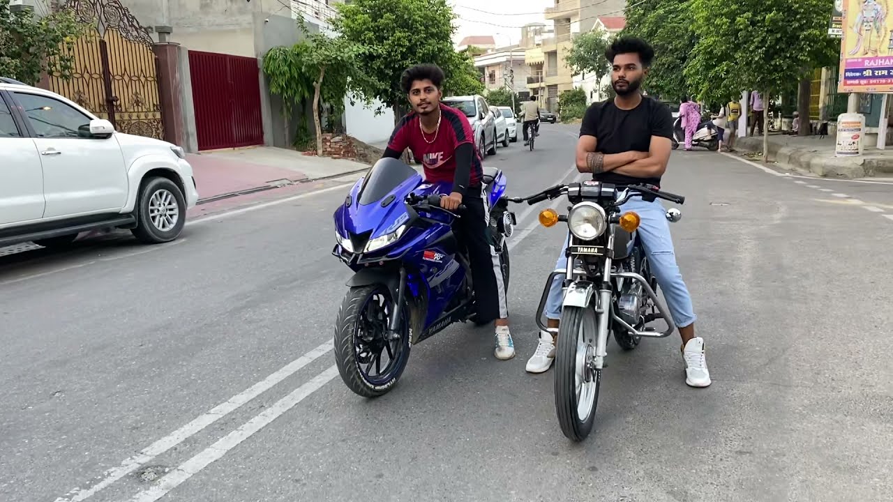 Yamaha rx135 5 speed vs r15 v3 sound test ❤️❤️❤️