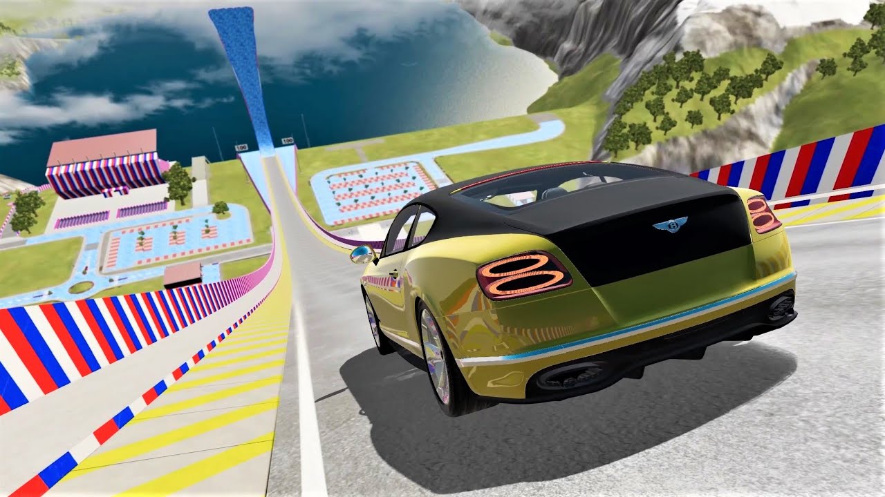 VOITURE QUI SAUTE LE PLUS HAUT - méga rampe - jeu de voiture BeamNG drive