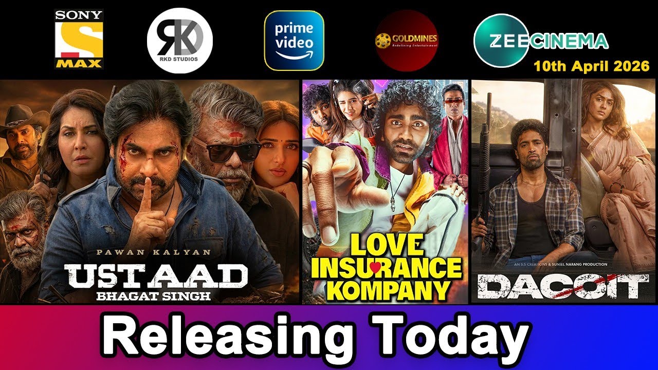 4 New South Hindi Dubbed Movies Releasing Today | Ustaad Bhagat Singh, Dacoit | 10th April 2026