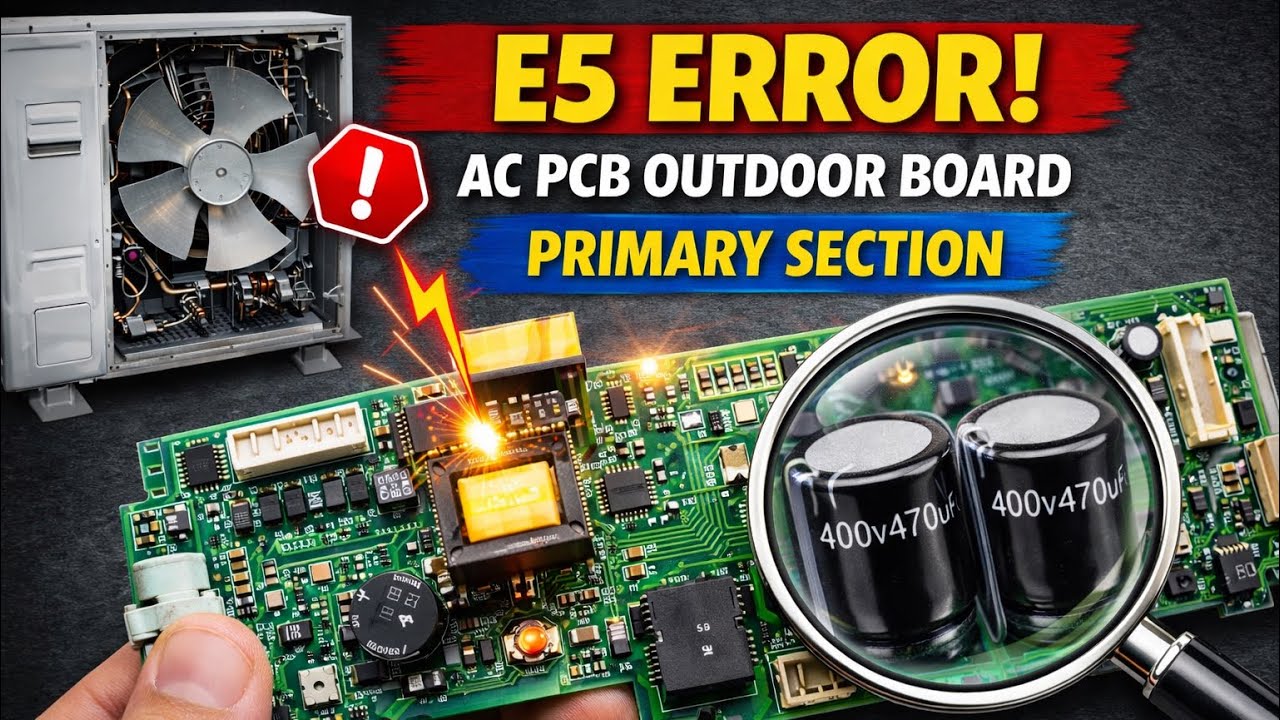 primary section ac pcb board e5 error 