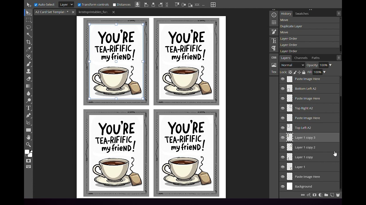 How To Use A2 Card Topper Set Template using the online app PhotoPea