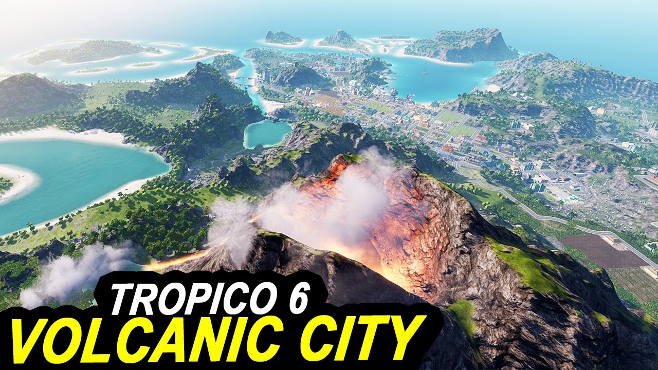 Building a City on a Volcanic Island in Tropico 6 Hardmode - LONGPLAY from Scratch Citybuilder