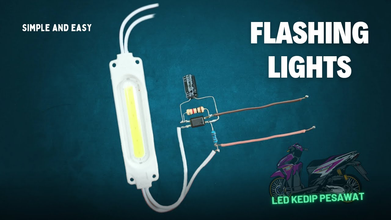 Rangkaian lampu led kedip pesawat