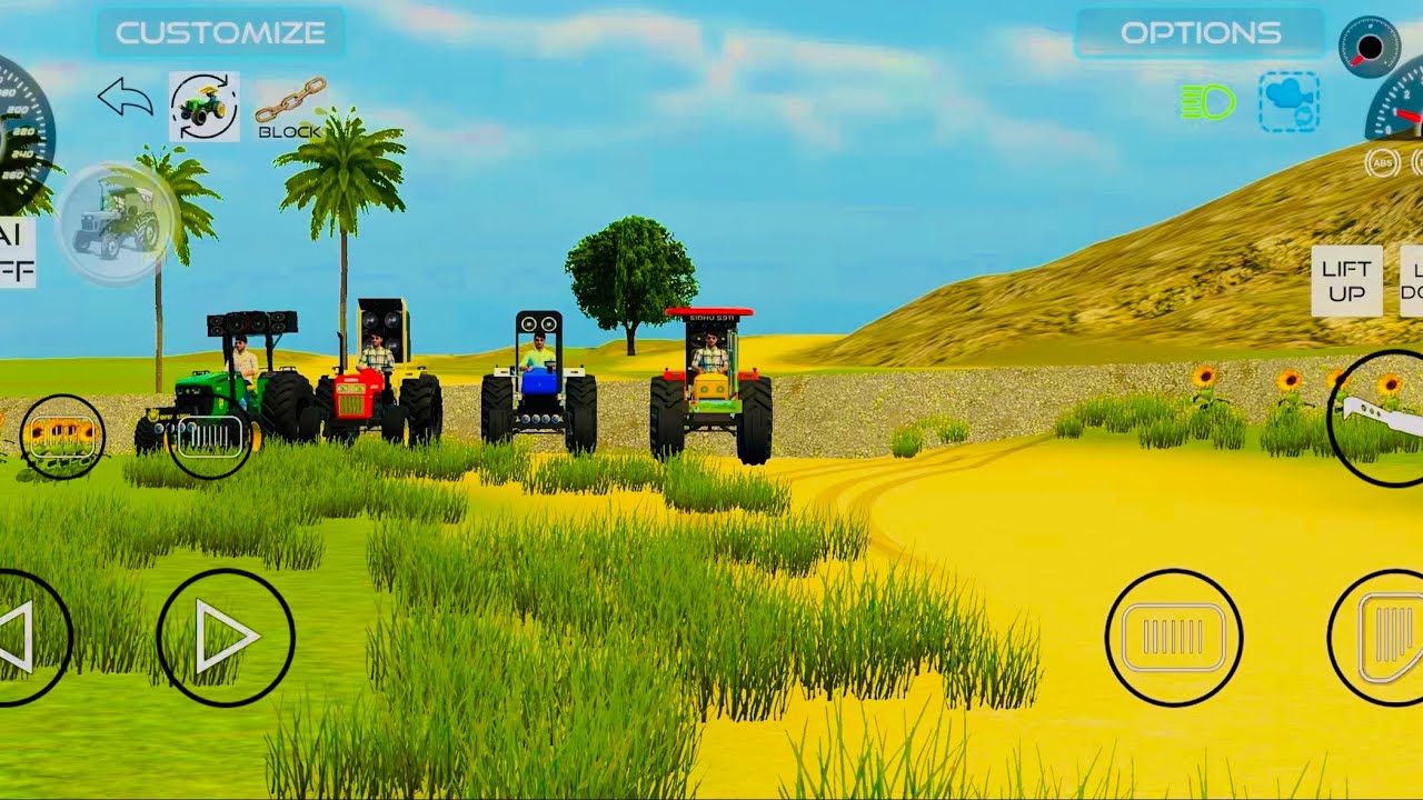 Indian vehicle simulator Drive tractor racing four  tractors 🚜 part  6 #suv #cars 
