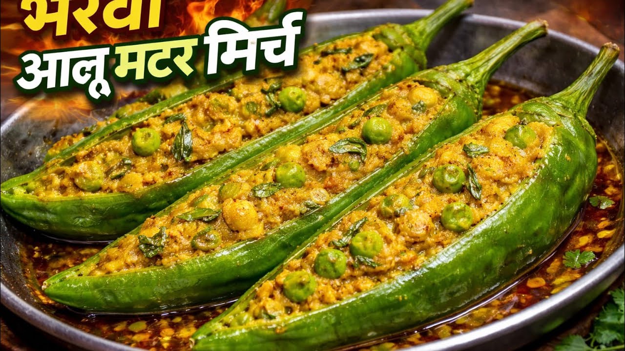 Bharwa Mirchi Recipe 😋|l Aloo Matar Stuffed Mirchi Step by Step ll