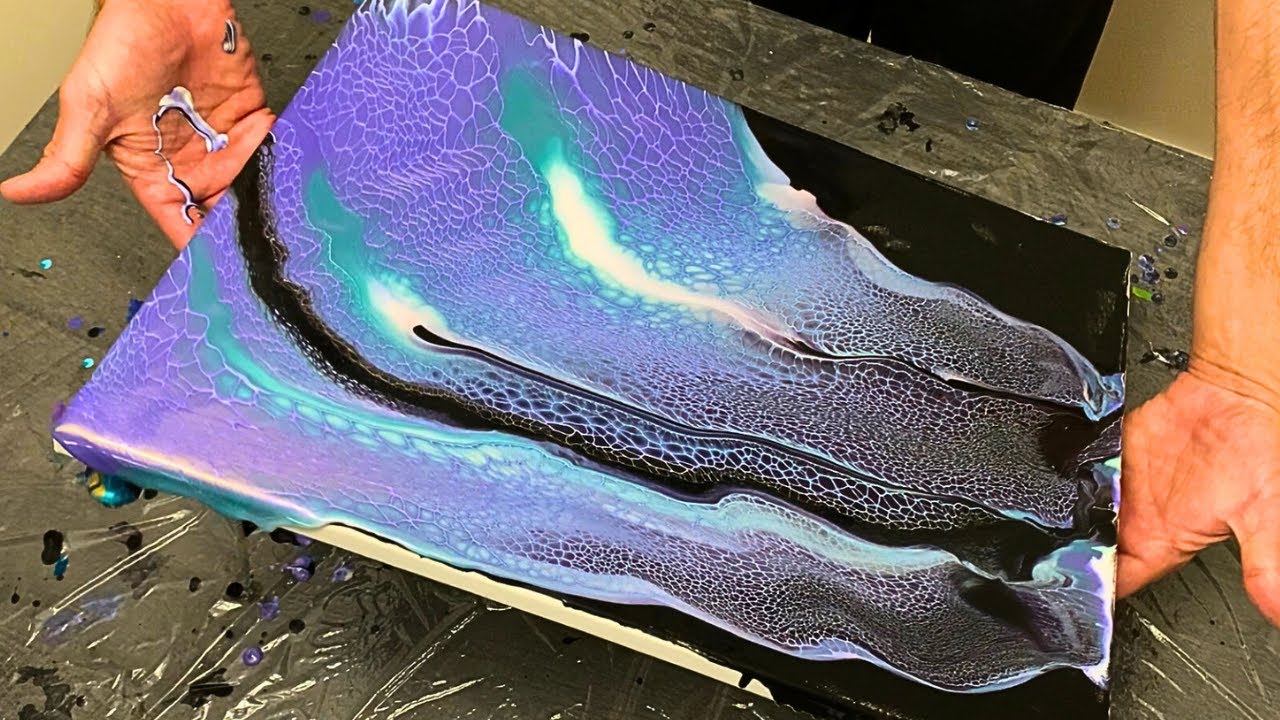 STUNNING Acrylic Swipe with Beautiful Lacing | Acrylic Pouring