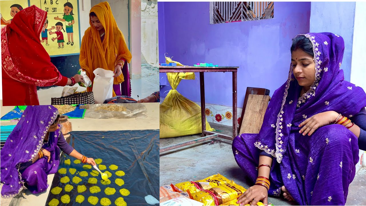 प्रेगनेंसी🤰में मुझे मिली इतनी सारी चीजे🤷‍♀️/ऐसी हालत में बनाये  मिनटों में साबूदाना के पापड़🥞#village