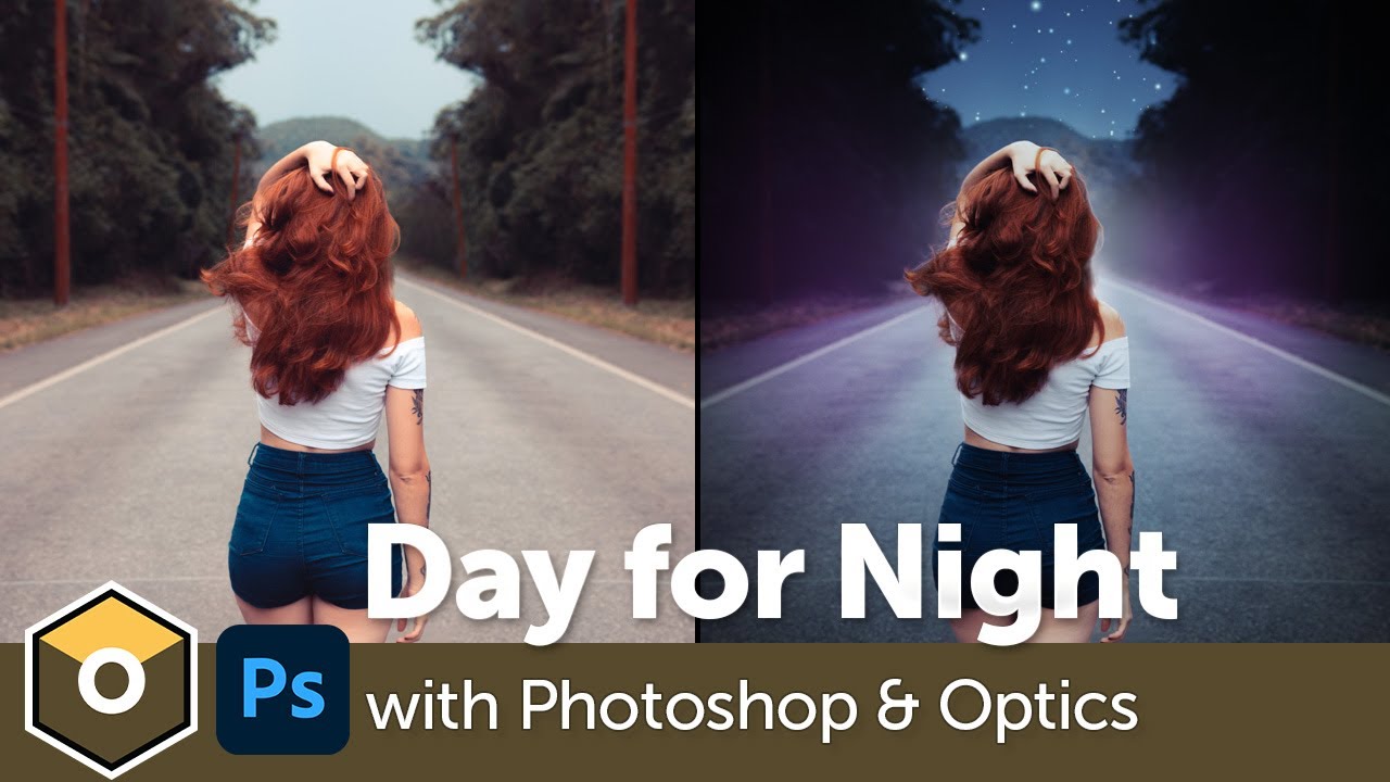 Create a stylized day for night look in Photoshop with Boris FX Optics