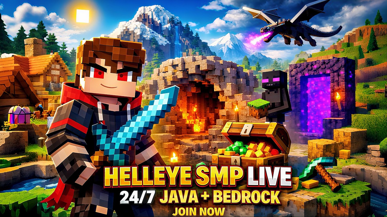 HELLEYE SMP LIVE 😈 24/7 Exploring world🔥 JOIN NOW