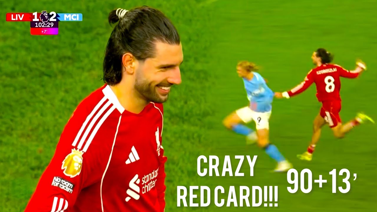 Dominik Szoboszlai RED CARD 🟥 90+13’ | Liverpool vs Manchester City 1-2 | Premier League 2025-2026 |