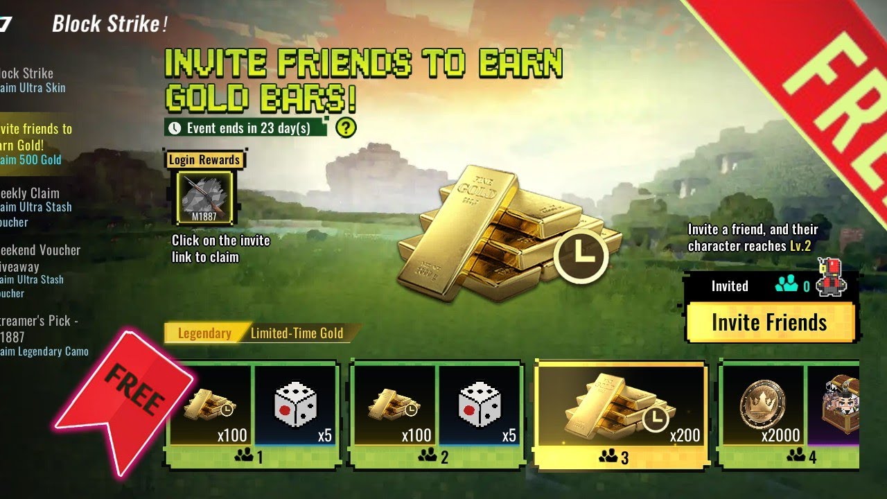 How to clame the free Gold event in Blood Strike without inviting any one