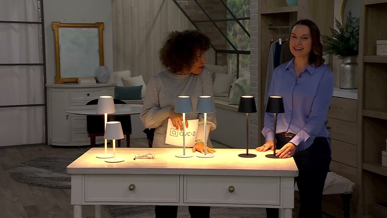 SecureBrite Set of 2 Rechargeable Indoor/Outdoor 14" Touch Lamp on QVC