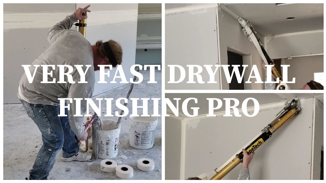 Fast Way to Tape Drywall Plasterboard with TapeTech Auto Taper Bazooka