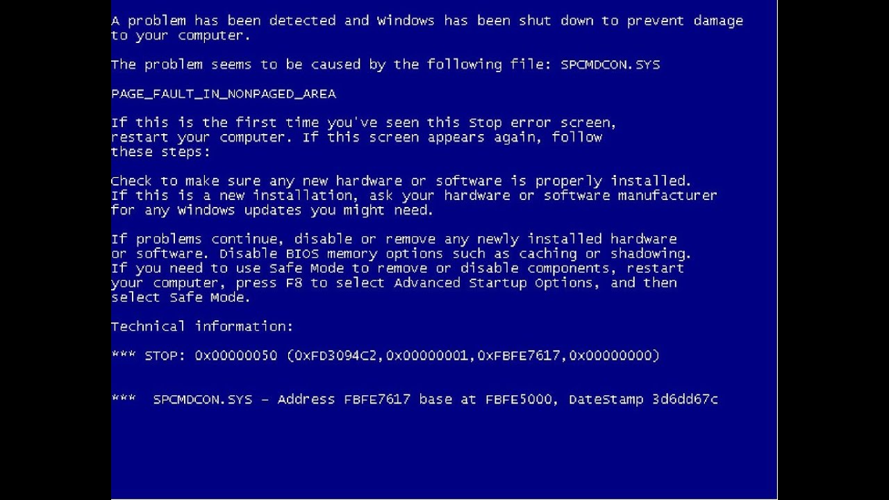 Windows Vista BSOD Speedrun