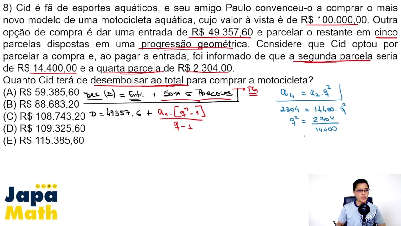 Prova EFOMM Resolvida(2022 - 2023) - Matemática - Questão 08