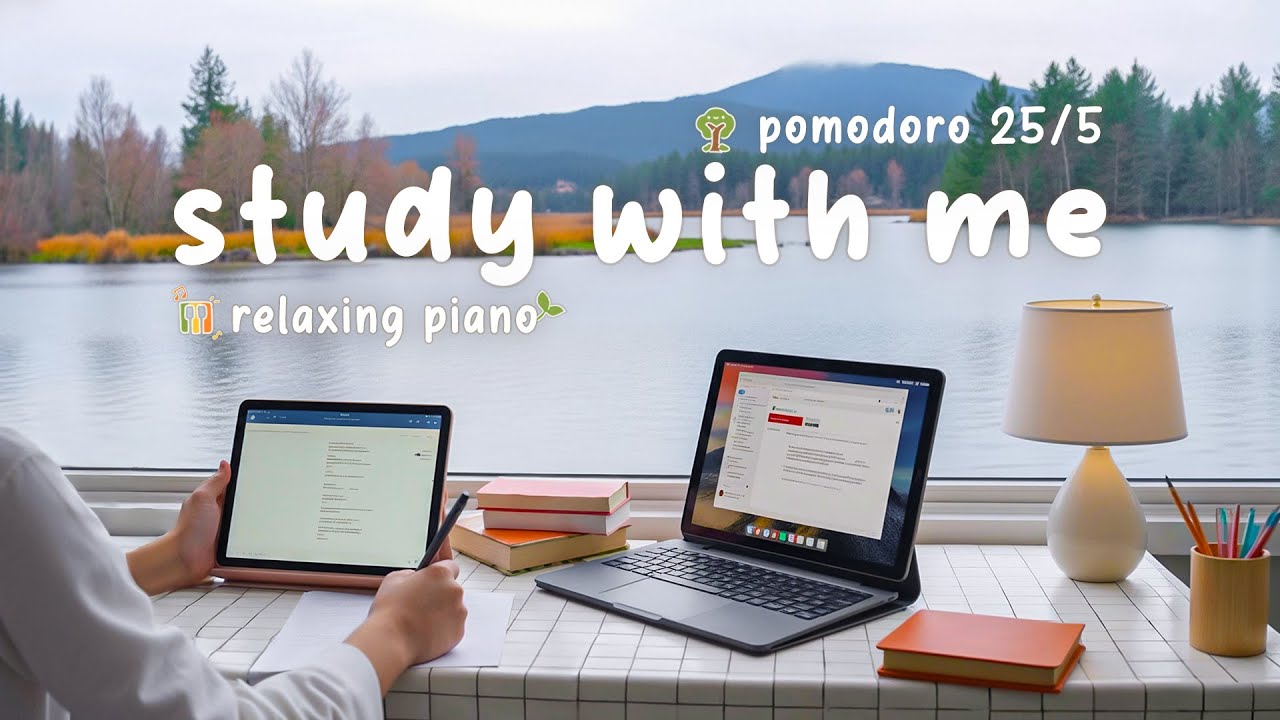 2-HOUR STUDY WITH ME⏳ Pomodoro 25/5 🎹 Relaxing Piano